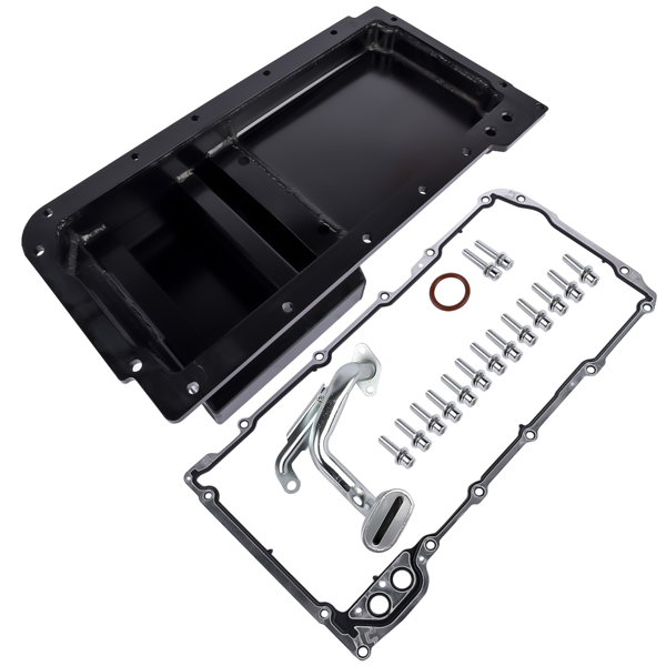 油底壳 New Black Front Sump Oil Pan Kit Aluminum Fits for GM LS LS1 LS2 LS3 LS6 4.8L 5.3L 5.7L 6.0L 6.2L Engine 81004-BK-F-9