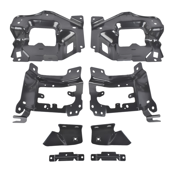 前保险杠支架套装 Front Bumper Support & Mount Bracket Set Fit For Chevrolet Silverado 1500 High Country LT LTZ WT LS SSV 2014-2015 Iron Black 14473565 CS1415 1415CS-4