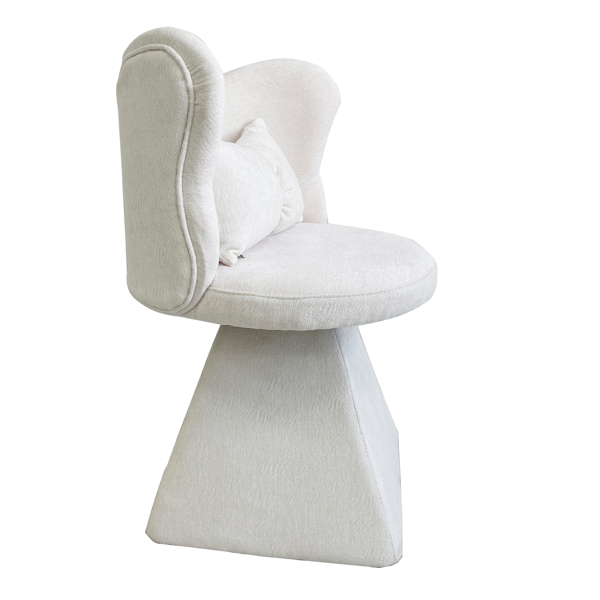 蝴蝶背梳妆椅，旋转休闲椅，餐椅，卧室梳妆台化妆凳，适用于客厅、餐厅、书房、休闲区 白色-4