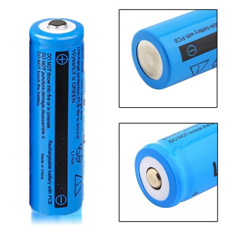 4 piles rechargeables 18650 avec double chargeur pour lampes_voghion.com