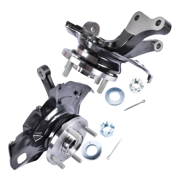 转向节总成 2Pcs Front Left and Right Steering Knuckle Fit for Hyundai Elantra Hatchback Sedan 2.0L L4 2001-2006 Black-2