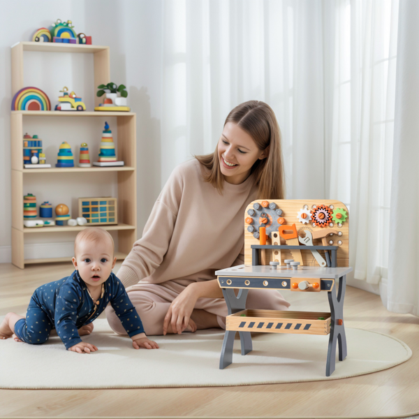 木质 时钟工具台 木质过家家套装-24