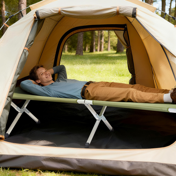 【旧编码：27860141】RHB-03A便携式折叠帆布铝管野营露宿床 行军床 军绿色-20