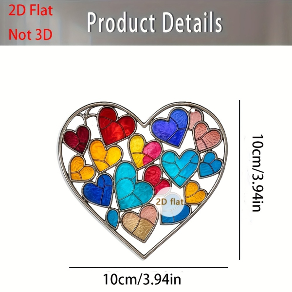 CIFbuy波西米亚风格多彩亚克力心形阳光捕捉器窗户墙壁装饰节日礼品(TikTok、temu下自提)-3