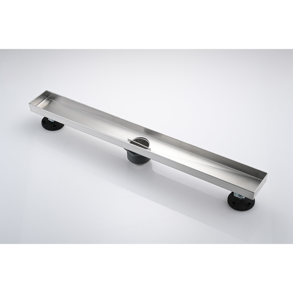 28英寸线性淋浴地漏，带二合一平面/嵌砖两用可拆卸盖板，304不锈钢材质，配毛发过滤网与调平脚，拉丝镍-4