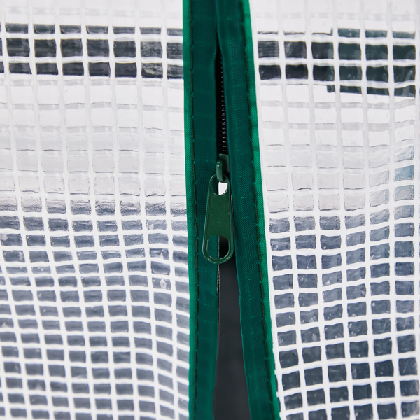 36*18*33in PE布花房 白色PE布 墨绿色铁管 尖顶 带PE地垫 带拉链卷门-24