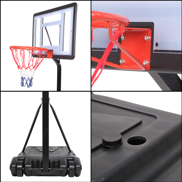 【同款编码：13290080】PVC透明板 篮框可调节115-135cm 篮球架 泳池边 最大适用7#球 LX-B064S-15