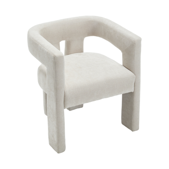 现代风格布艺软垫休闲椅/餐椅/桶形边椅/厨房扶手椅，适用于客厅，2件套