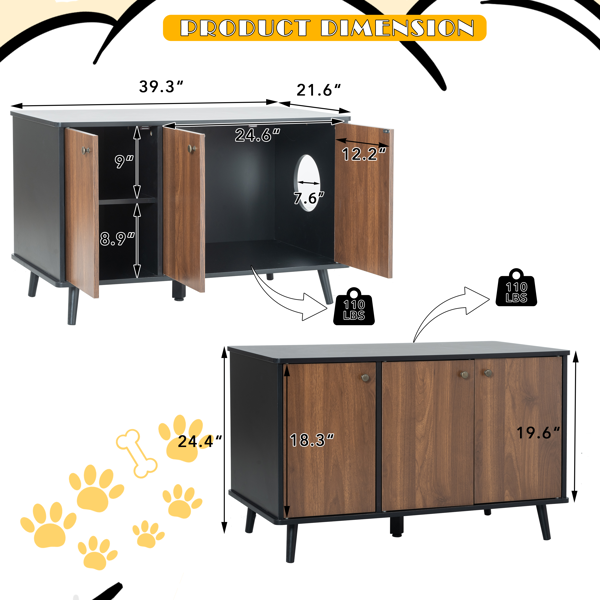 大型木质猫砂盆屋-3