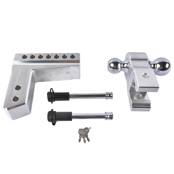 拖车挂接装置 Aluminum Adjustable Trailer Hitch for 2.5-Inch Receiver, 6-Inch Drop/Rise Hitch, 18500LBS, with 2 latches with Locks-4