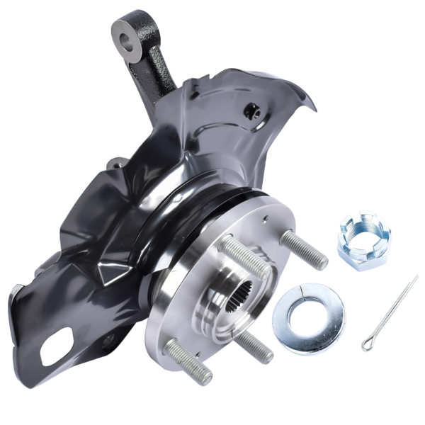 转向节总成 Front Right Steering Knuckle Fits for Hyundai Elantra Hatchback Sedan 2.0L L4 2001-2006 Black 1Pc-5