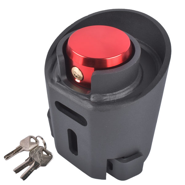 拖车锁 2-5/16-Inch Red Trailer Coupler Lock Heavy-Duty Carbon Steel w/ Weatherproof Shield-2