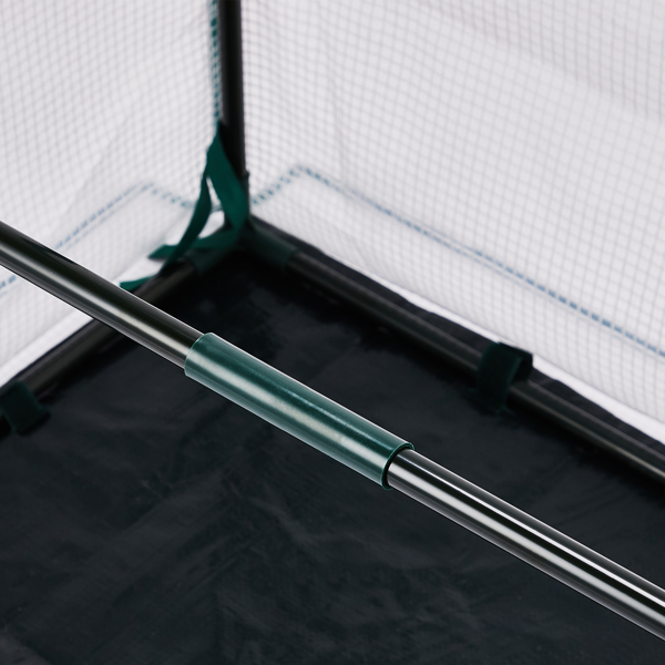 36*18*33in PE布花房 白色PE布 墨绿色铁管 尖顶 带PE地垫 带拉链卷门-21