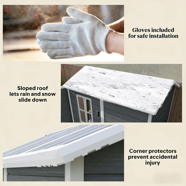 室外花园储物棚工具房-4