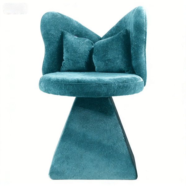 蝴蝶背梳妆椅，旋转休闲椅，餐椅，卧室梳妆台化妆凳，适用于客厅、餐厅、书房、休闲区，蓝色-7