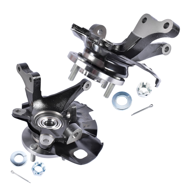 转向节总成 2Pcs Front Left and Right Steering Knuckle Fit for Hyundai Elantra Hatchback Sedan 2.0L L4 2001-2006 Black-5