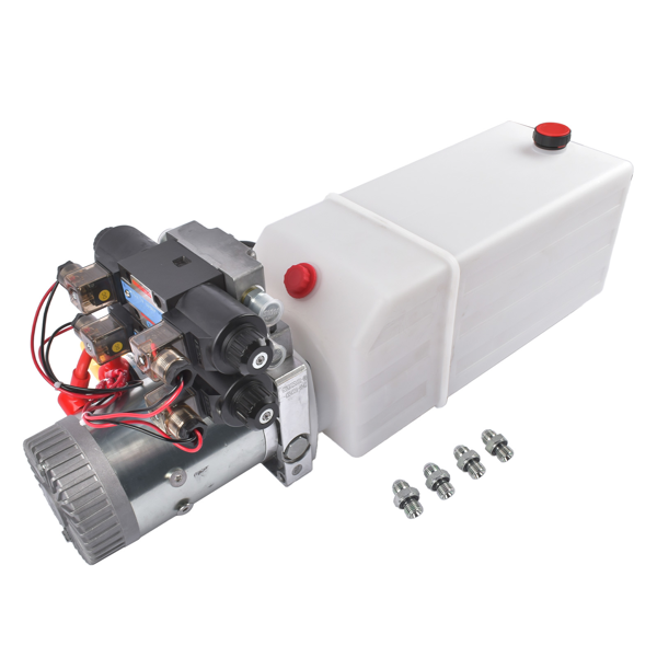 液压泵 Hydraulic Power Unit 8 Quart Double-Acting Hydraulic Pump 12V DC 1.6KW 3200 PSI for Dump Trailer, Car Lifts-4
