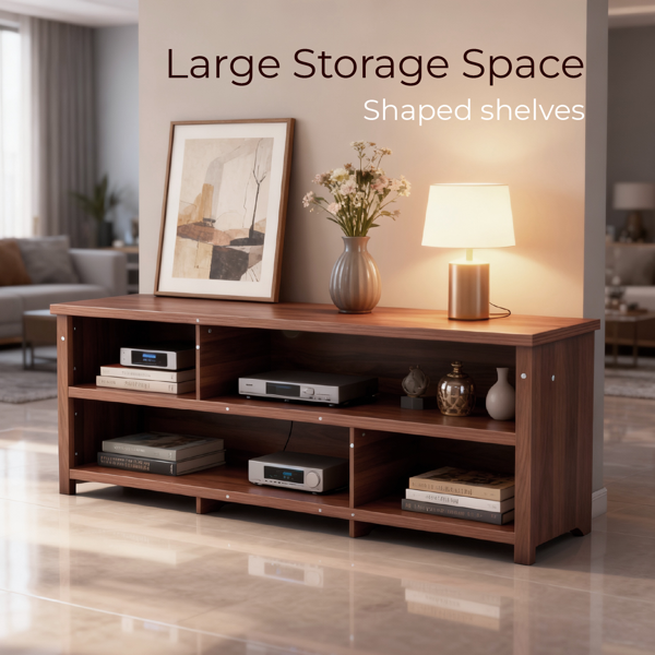 深棕色 刨花板 假厚 178*40*61cm 双层 电视柜-10