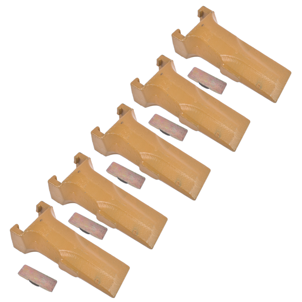 斗齿 5Pk Bucket Teeth with Flex Pins Yellow V17SYL V17PN Fit for Backhoe Loader Excavator-4