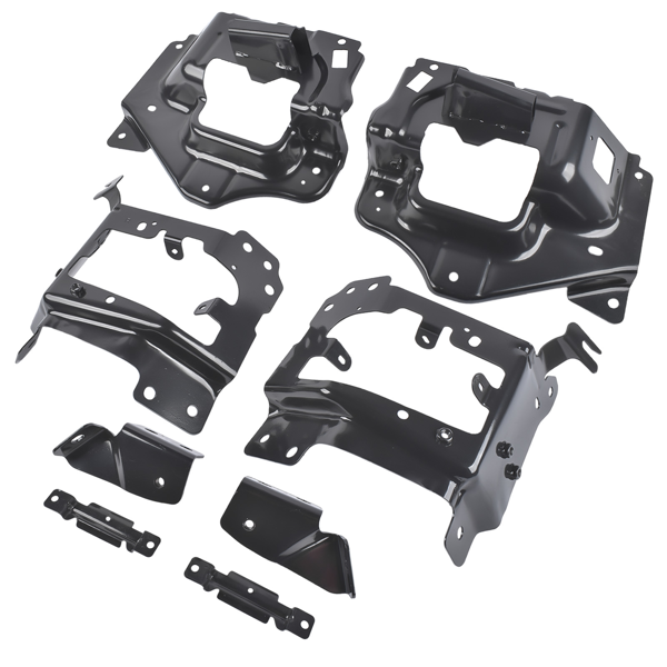 前保险杠支架套装 Front Bumper Support & Mount Bracket Set Fit For Chevrolet Silverado 1500 High Country LT LTZ WT LS SSV 2014-2015 Iron Black 14473565 CS1415 1415CS-2