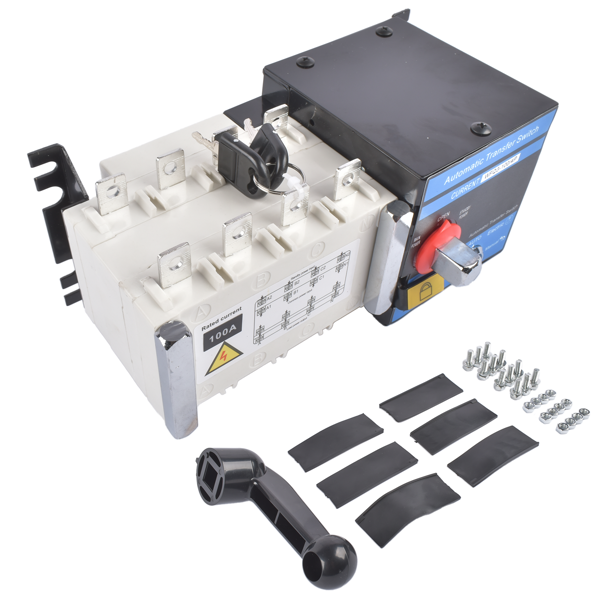 双电源自动转换开关 Industrial Automatic Transfer Switch 4P 100A 110V or 220V Plastic Copper Steel White and Black-3