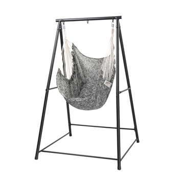 112*113*180CM 黑色架子+黑白提花色布吊椅 2个抱枕 配2个S弹簧钩 吊椅套装