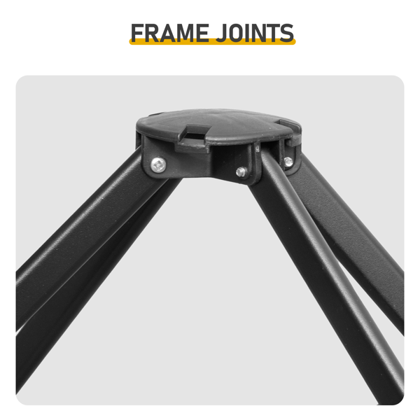 5X8FT 深灰色 顶布带通风口 折叠挑檐框架  烧烤棚 涤纶布 黑色喷塑框架 两边带网格托盘 配拎包-2