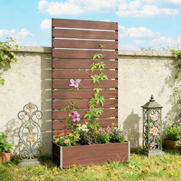 高架花园床/木制花盆 /木材种植箱-7