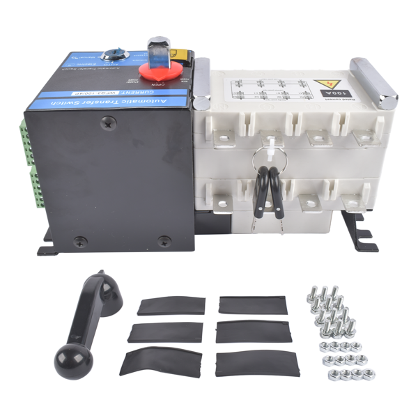 双电源自动转换开关 Industrial Automatic Transfer Switch 4P 100A 110V or 220V Plastic Copper Steel White and Black-2