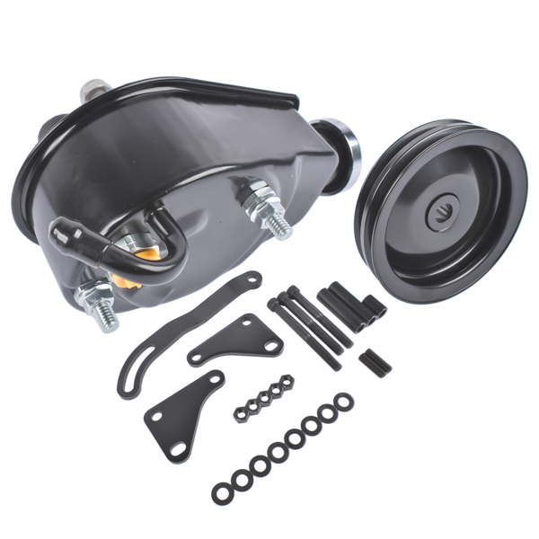 动力转向泵套件 Saginaw Power Steering Pump Bracket Kit & 2 Groove Keyway Pulley Fit for Small Block Chevy 265 283 305 327 350 383 and 400 Engines-5