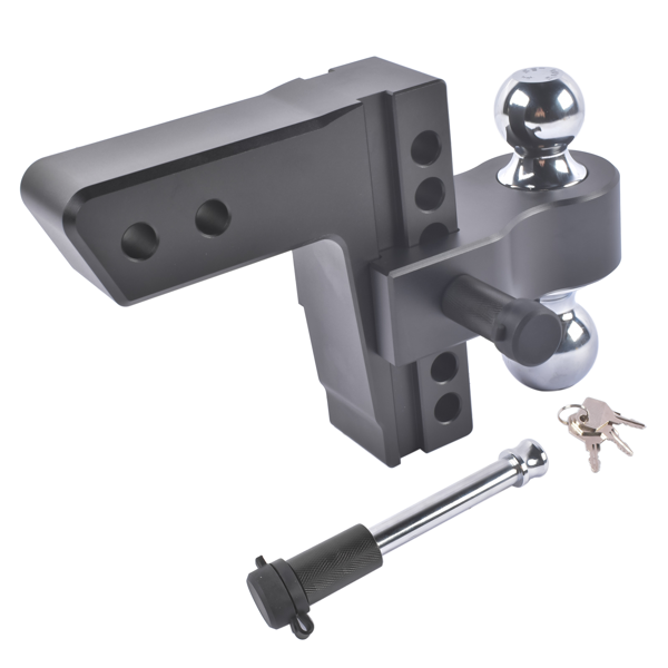 拖车挂接装置 Adjustable Trailer Hitch for 2.5-In Receiver 6-In Drop/Rise Aluminum Drop Hitch 18500LBS Dual-Ball-2