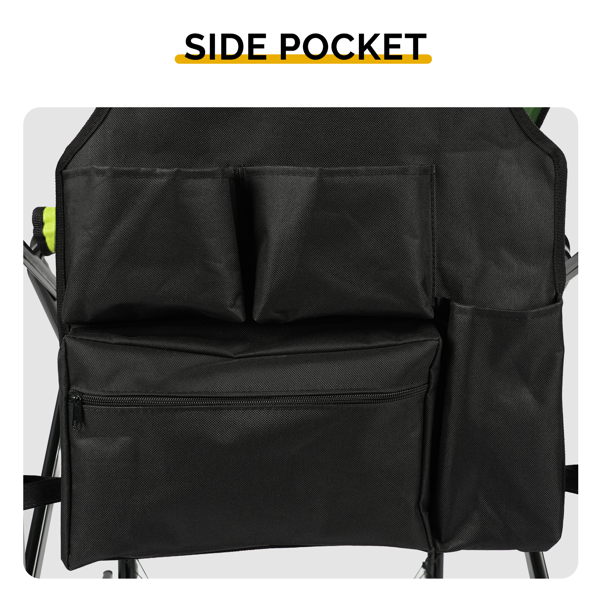 31in 黑铁管 深绿/黑色布面 喷塑铁扁管 铁导演椅 120kg 无便携袋-10