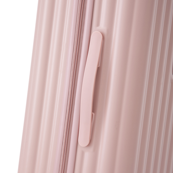 20英寸/24英寸/28英寸三件套ABS材质万向轮拉杆箱，登机箱，带杯架、USB接口和手机支架（粉色）-12