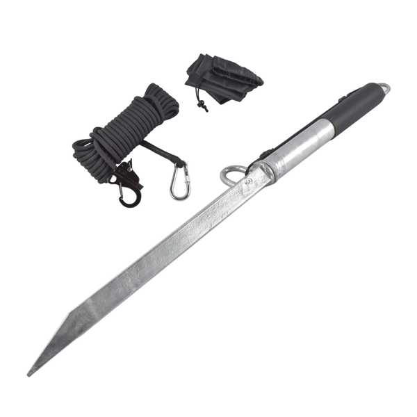 船锚杆 32 Inch Sand Spike Boat Anchor Pole with Stainless Steel Anchor Hook 50ft Line-5