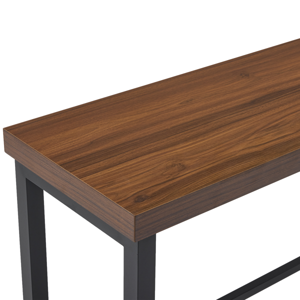 1桌2椅  棕色 120*39*100cm 吧桌椅套装 弧形椅面 5cm空心板+铁+PU-5