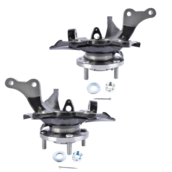 转向节总成 2Pcs Front Left and Right Steering Knuckle Fit for Hyundai Elantra Hatchback Sedan 2.0L L4 2001-2006 Black-1