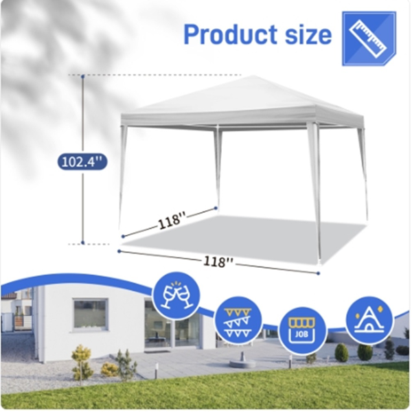 3*3m 4片面（两个门） 螺旋管 凉棚 白色 PE布 喷塑铁管-29