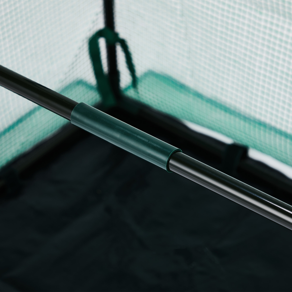 36*18*33in PE布花房 绿色PE布 墨绿色铁管 尖顶 带PE地垫 带拉链卷门-23