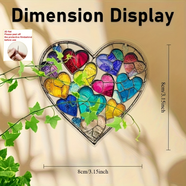 CIFbuy彩虹爱心亚克力阳光捕捉器 窗户装饰 彩色悬挂礼物（TikTok、temu下自提）-4
