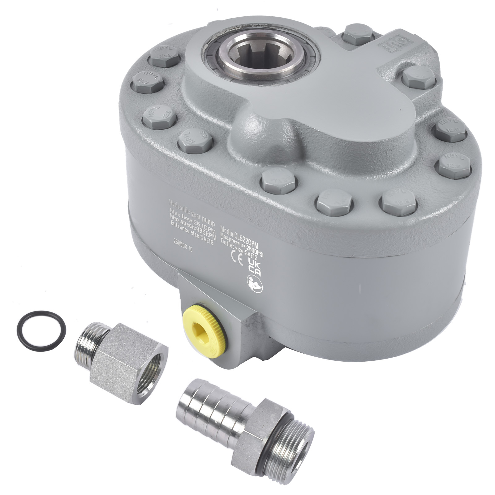 Hydraulic PTO Pump 21.2GMP 540RPM 2250 PSI SAE 16 Inlet & SAE 12 Outlet for Tractors Truck Log Splitter view 1