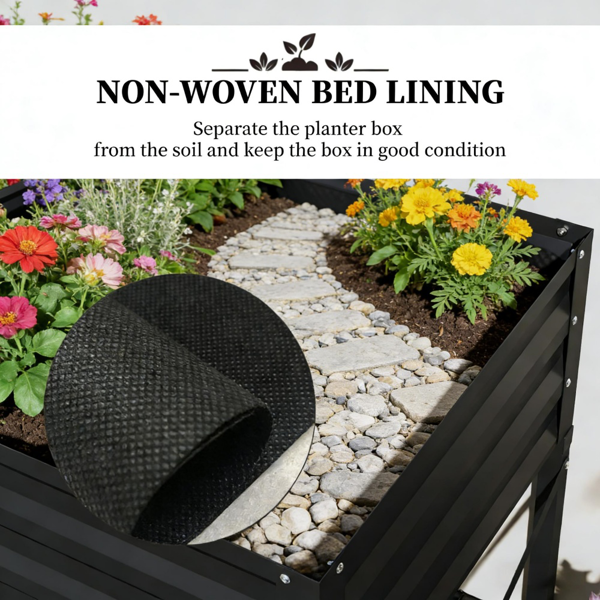 高架花园床/木制花盆 /木材种植箱-5