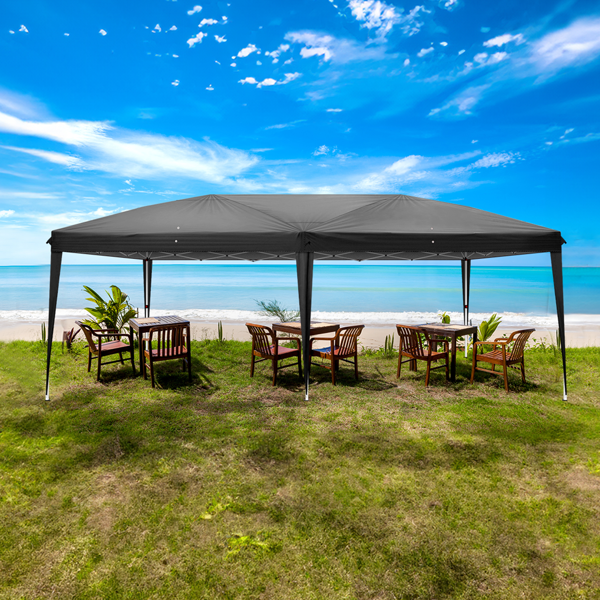 10*20ft  黑色  一键撑开  无围布  28/22MM脚管 10X20MM交叉杆 折叠棚  210D牛津布  喷塑铁管 配拎包 无沙袋-21