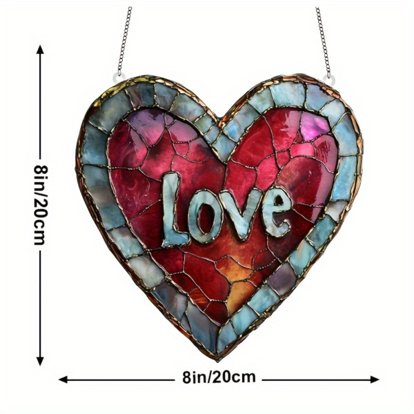 CIFbuy心形太阳捕捉器亚克力彩色玻璃窗装饰家居礼物（TikTok、temu下自提）-2