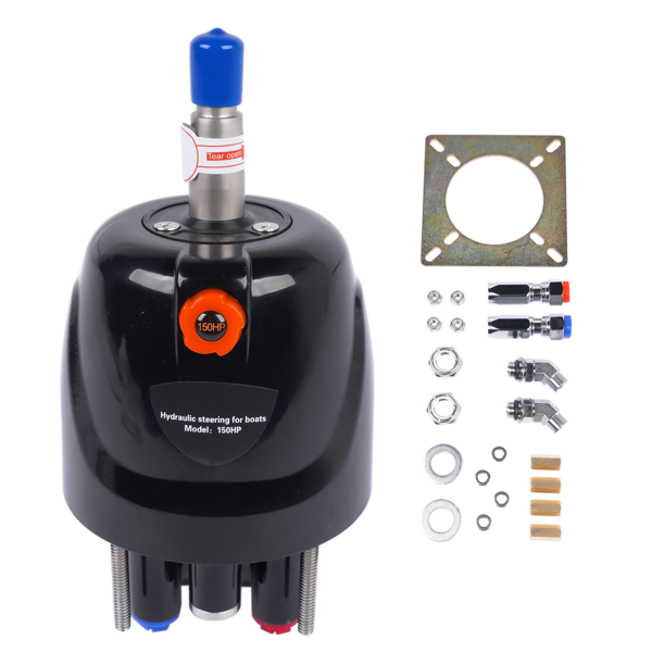 液压转向舵 HH4314-3 Front Mount Helm 1.4Cu Hydraulic Outboard Steering Pump Fit for Standard Marine w/ Mounting Plate-1