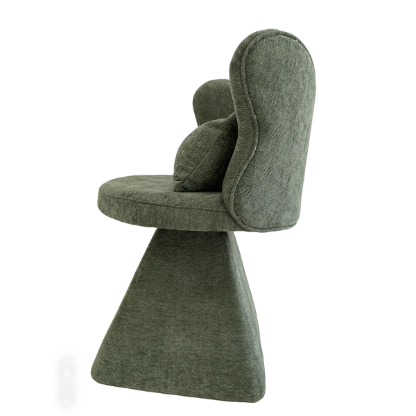 蝴蝶背梳妆椅，旋转休闲椅，餐椅，卧室梳妆台化妆凳，适用于客厅、餐厅、书房、休闲区，绿色-7