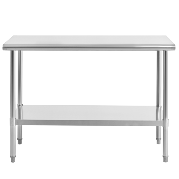 不锈钢工作台，24 x 48英寸不锈钢备餐台，适用于餐厅、车库、仓库的商用金属工作台-7