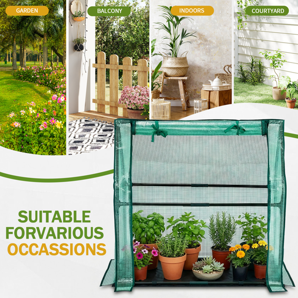 36*18*33in PE布花房 绿色PE布 墨绿色铁管 尖顶 带PE地垫 带拉链卷门-13