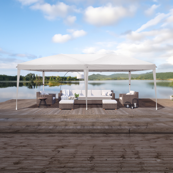 10*20ft  白色  一键撑开  无围布  28/22MM脚管 10X20MM交叉杆 折叠棚  210D牛津布  喷塑铁管 配拎包 无沙袋-21