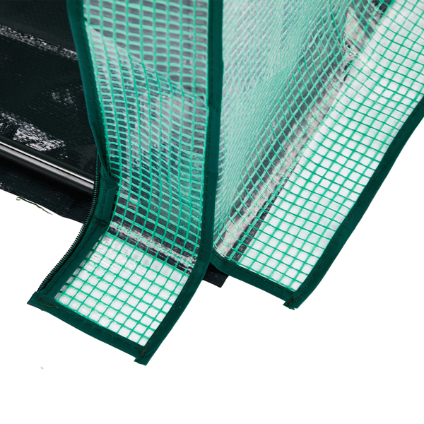 36*18*33in PE布花房 绿色PE布 墨绿色铁管 尖顶 带PE地垫 带拉链卷门-4