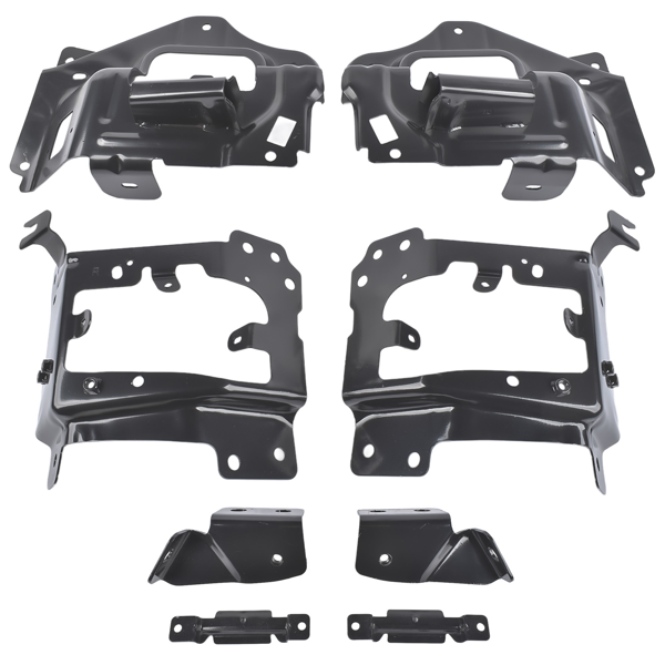 前保险杠支架套装 Front Bumper Support & Mount Bracket Set Fit For Chevrolet Silverado 1500 High Country LT LTZ WT LS SSV 2014-2015 Iron Black 14473565 CS1415 1415CS-1
